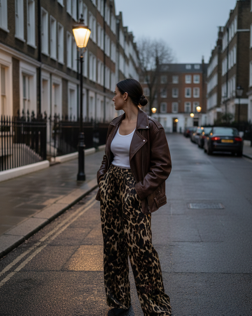 Saskia Leopard Print Wide Leg Trousers – Urban Love
