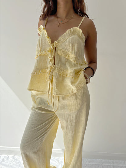 Cindy Soft Yellow Textured Top