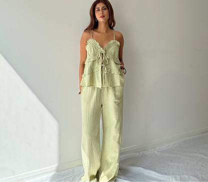 Cindy Soft Green Textured Top