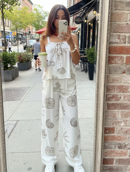 Riley Seashell Sun Wide Leg Trousers