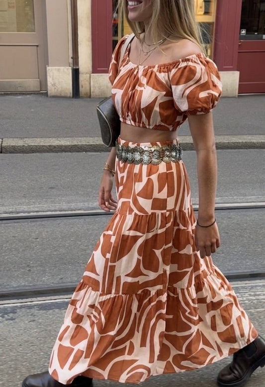 Isabella Brown Maxi Skirt